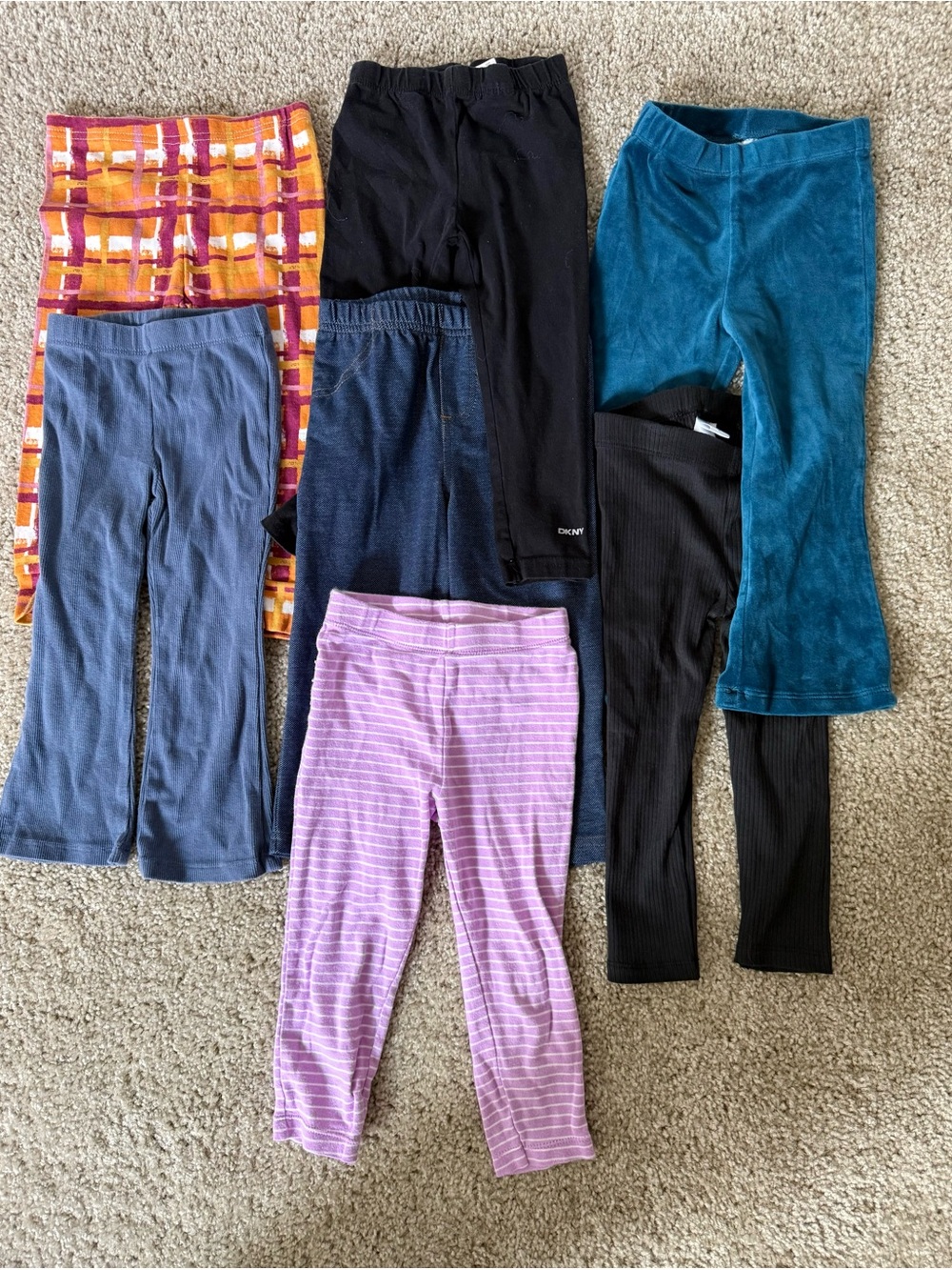Lot of Kids Pants - Mixed Colors (Purple, Teal, Black, Navy, Pink, Orange Plaid)